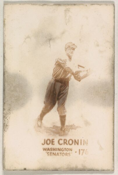 Card Number 176, Joe Cronin, Washington Senators, from the Tattoo Orbit series (R308) issued by the Orbit Gum Company, Issued by Orbit Gum Company, a division of William Wrigley Jr. Company, Photolithograph 