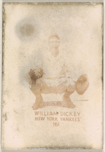 Card Number 161, William Dickey, New York Yankees, from the Tattoo Orbit series (R308) issued by the Orbit Gum Company, Issued by Orbit Gum Company, a division of William Wrigley Jr. Company, Photolithograph 