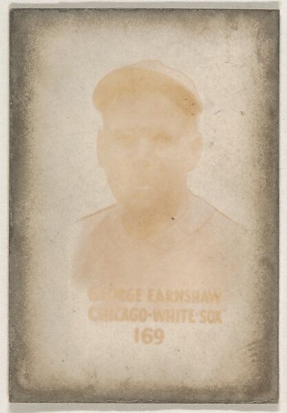 Card Number 169, George Earnshaw, Chicago White Sox, from the Tattoo Orbit series (R308) issued by the Orbit Gum Company, Issued by Orbit Gum Company, a division of William Wrigley Jr. Company, Photolithograph 