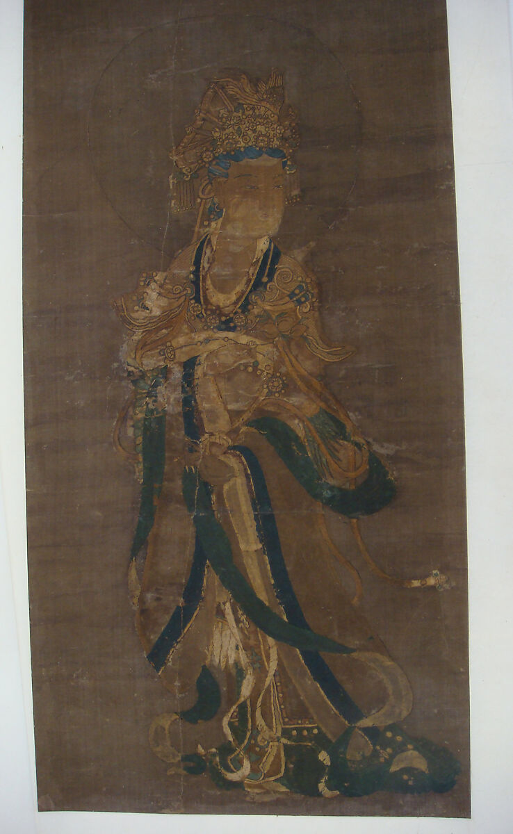 Figure of a Noble Lady, Silk, pigment on paper, ink; on silk, China 