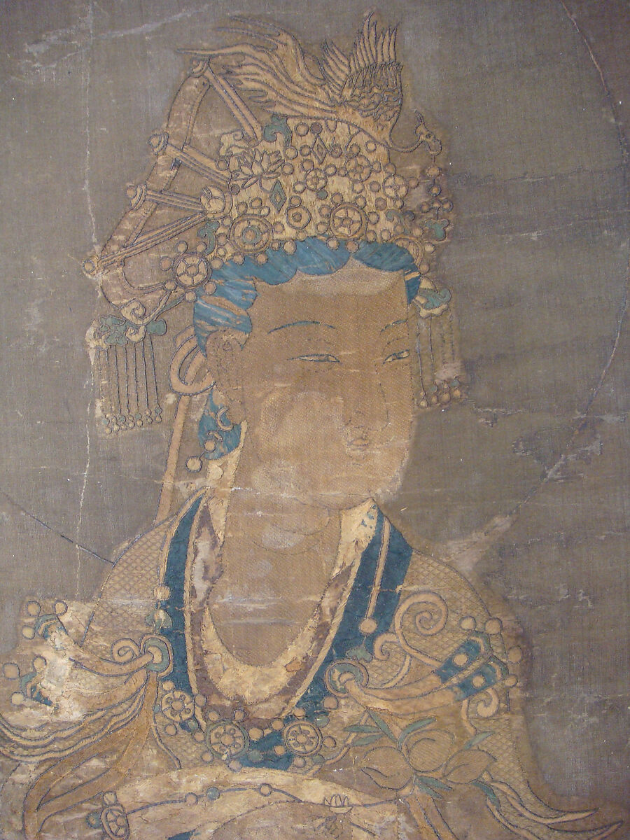 Figure of a Noble Lady, Silk, pigment on paper, ink; on silk, China