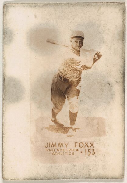 Card Number 153, Jimmy Foxx, Philadelphia Athletics, from the Tattoo Orbit series (R308) issued by the Orbit Gum Company, Issued by Orbit Gum Company, a division of William Wrigley Jr. Company, Photolithograph 