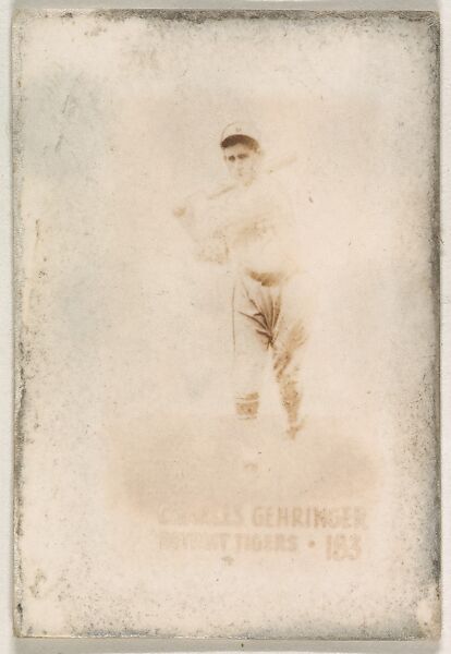 Card Number 183, Charles Gehringer, Detroit Tigers, from the Tattoo Orbit series (R308) issued by the Orbit Gum Company, Issued by Orbit Gum Company, a division of William Wrigley Jr. Company, Photolithograph 