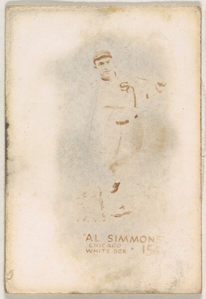 Card Number 154, Al Simmons, Chicago White Sox, from the Tattoo Orbit series (R308) issued by the Orbit Gum Company, Issued by Orbit Gum Company, a division of William Wrigley Jr. Company, Photolithograph 