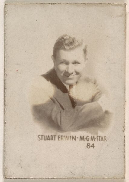 Card Number 84, Stuart Erwin, MGM Star, from the Tattoo Orbit series (R308) issued by the Orbit Gum Company, Issued by Orbit Gum Company, a division of William Wrigley Jr. Company, Photolithograph 