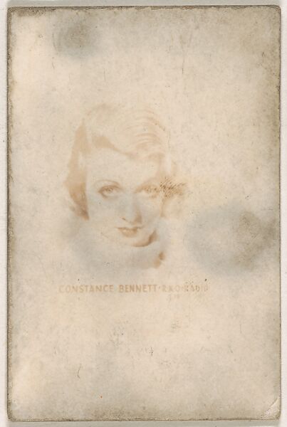 Constance Bennett, RKO Radio, from the Tattoo Orbit series (R308) issued by the Orbit Gum Company, Issued by Orbit Gum Company, a division of William Wrigley Jr. Company, Photolithograph 
