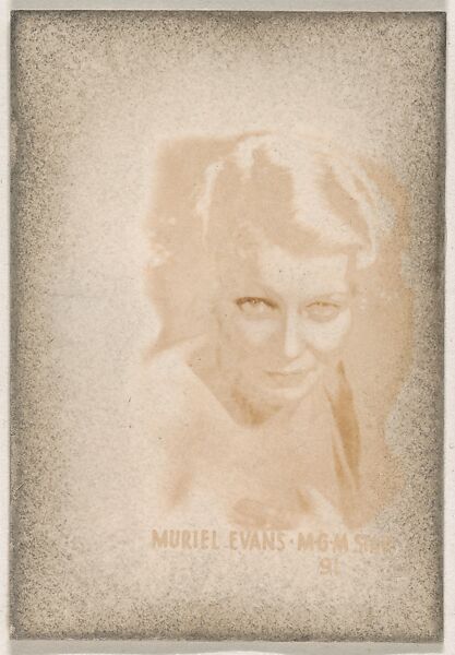 Muriel Evans, MGM Star, from the Tattoo Orbit series (R308) issued by the Orbit Gum Company, Issued by Orbit Gum Company, a division of William Wrigley Jr. Company, Photolithograph 
