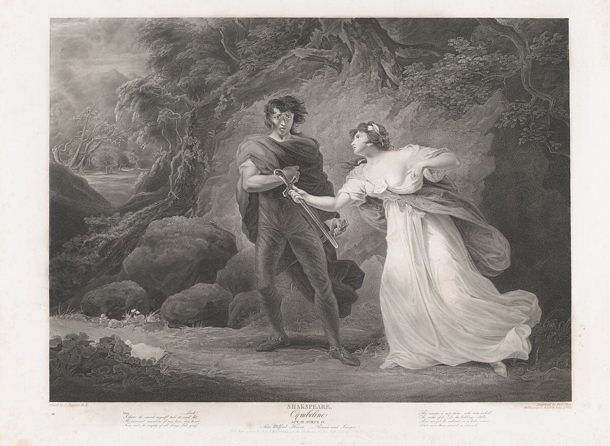 Pisanio and Imogen (Shakespeare, Cymbeline, Act 3, Scene 4), Robert Thew (British, Patrington 1758–1802 Stevenage), Stipple and etching 