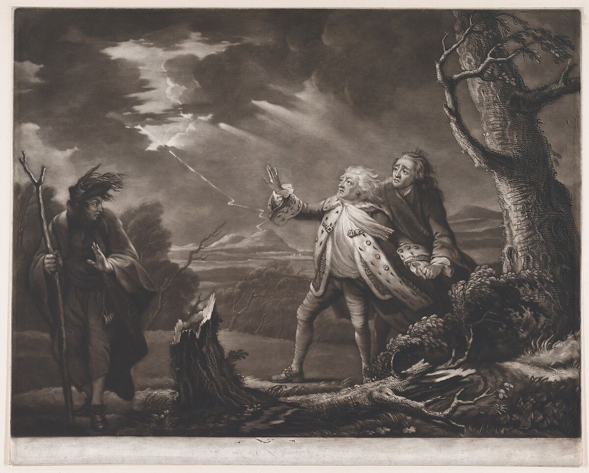 David Garrick as King Lear (Shakespeare, King Lear, Act 3, Scene 1)