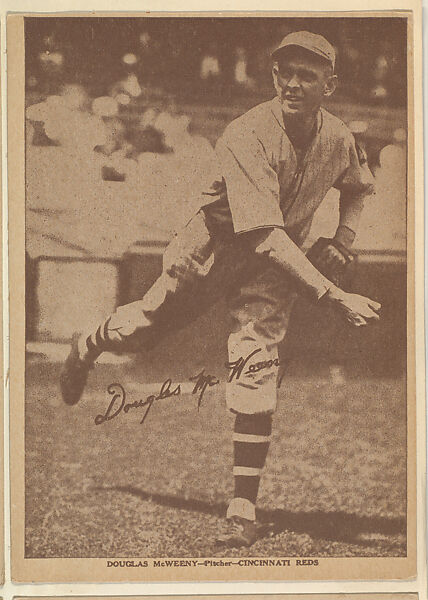 Douglas McWeeny, Pitcher, Cincinnati Reds, from the Portraits and Action series (R316) issued by Kashin Publications, Issued by Kashin Publications, Photolithograph 
