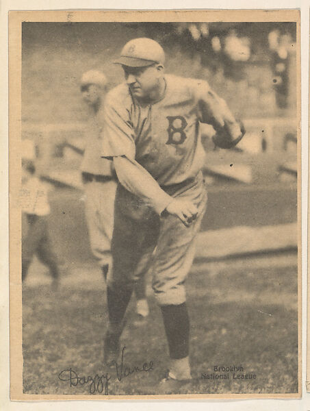 Dazzy Vance, Brooklyn, National League, from the Portraits and Action series (R316) issued by Kashin Publications, Issued by Kashin Publications, Photolithograph 