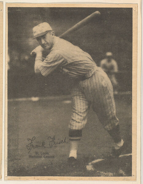 Frank Frisch, St. Louis, National League, from the Portraits and Action series (R316) issued by Kashin Publications, Issued by Kashin Publications, Photolithograph 