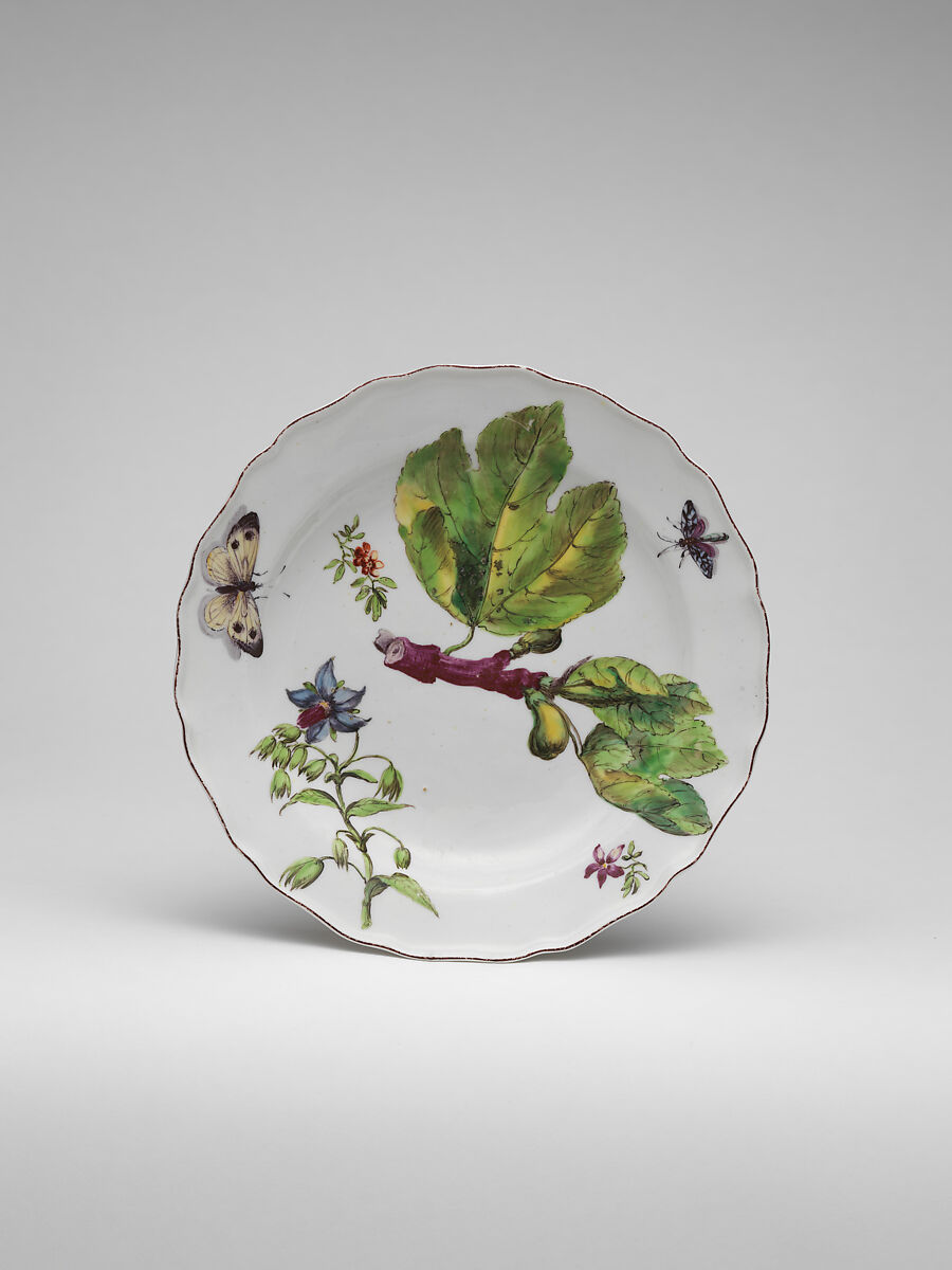 Chelsea Porcelain Manufactory | Botanical plate with spray of