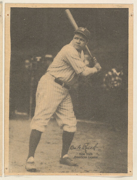 Babe Ruth, New York, American League, from the Portraits and Action series (R316) issued by Kashin Publications, Issued by Kashin Publications, Photolithograph 