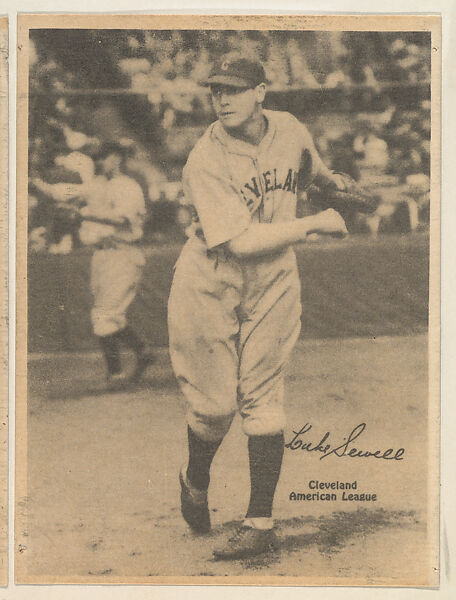 Luke Sewell, Cleveland, American League, from the Portraits and Action series (R316) issued by Kashin Publications, Issued by Kashin Publications, Photolithograph 