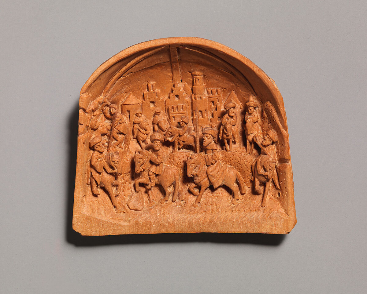 Half of a Prayer Bead with the Crucifixion, Boxwood, Netherlandish
