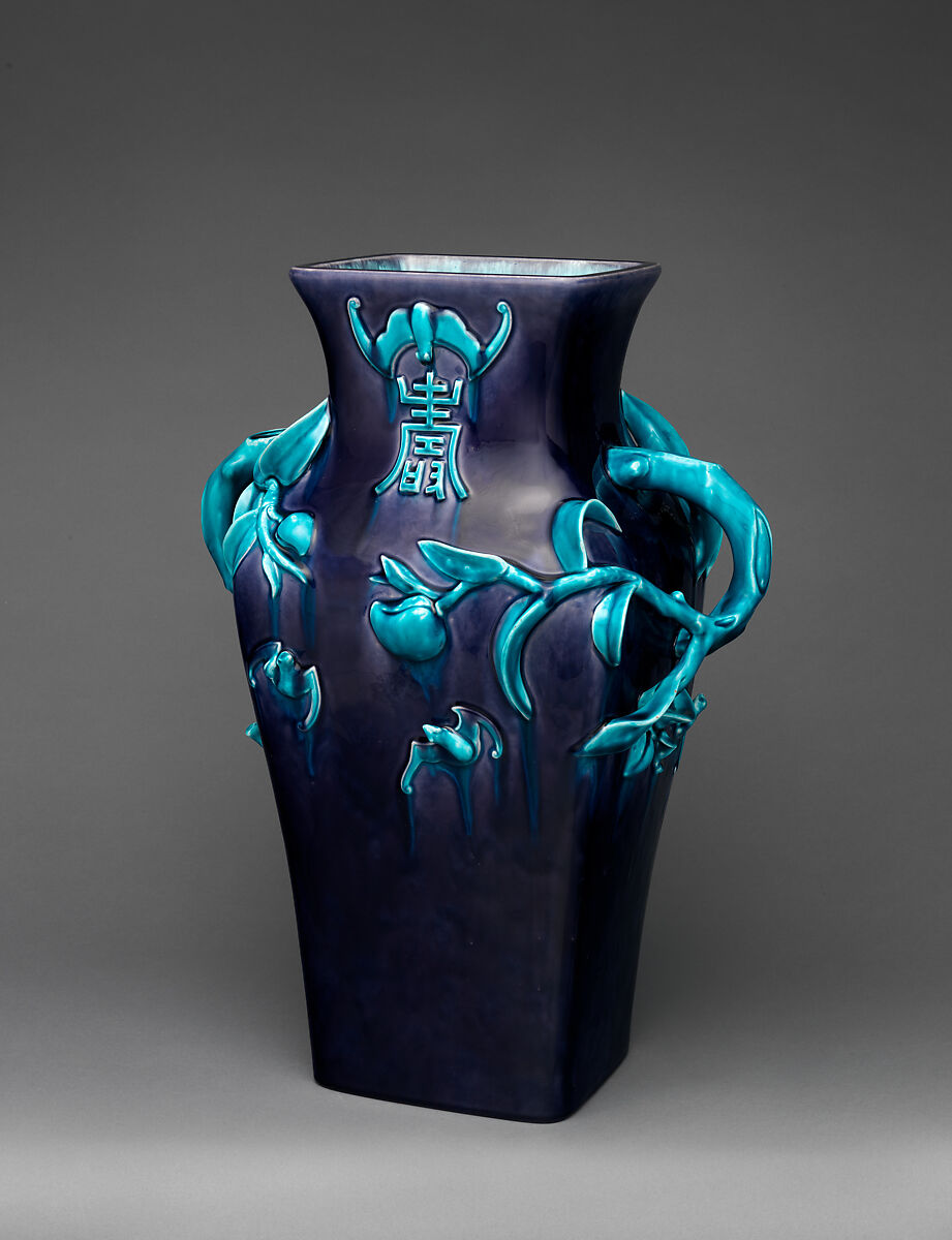 Vase, Joseph-Théodore Deck (French, Guebwiller, Alsace 1823–1891 Paris), Earthenware, French 