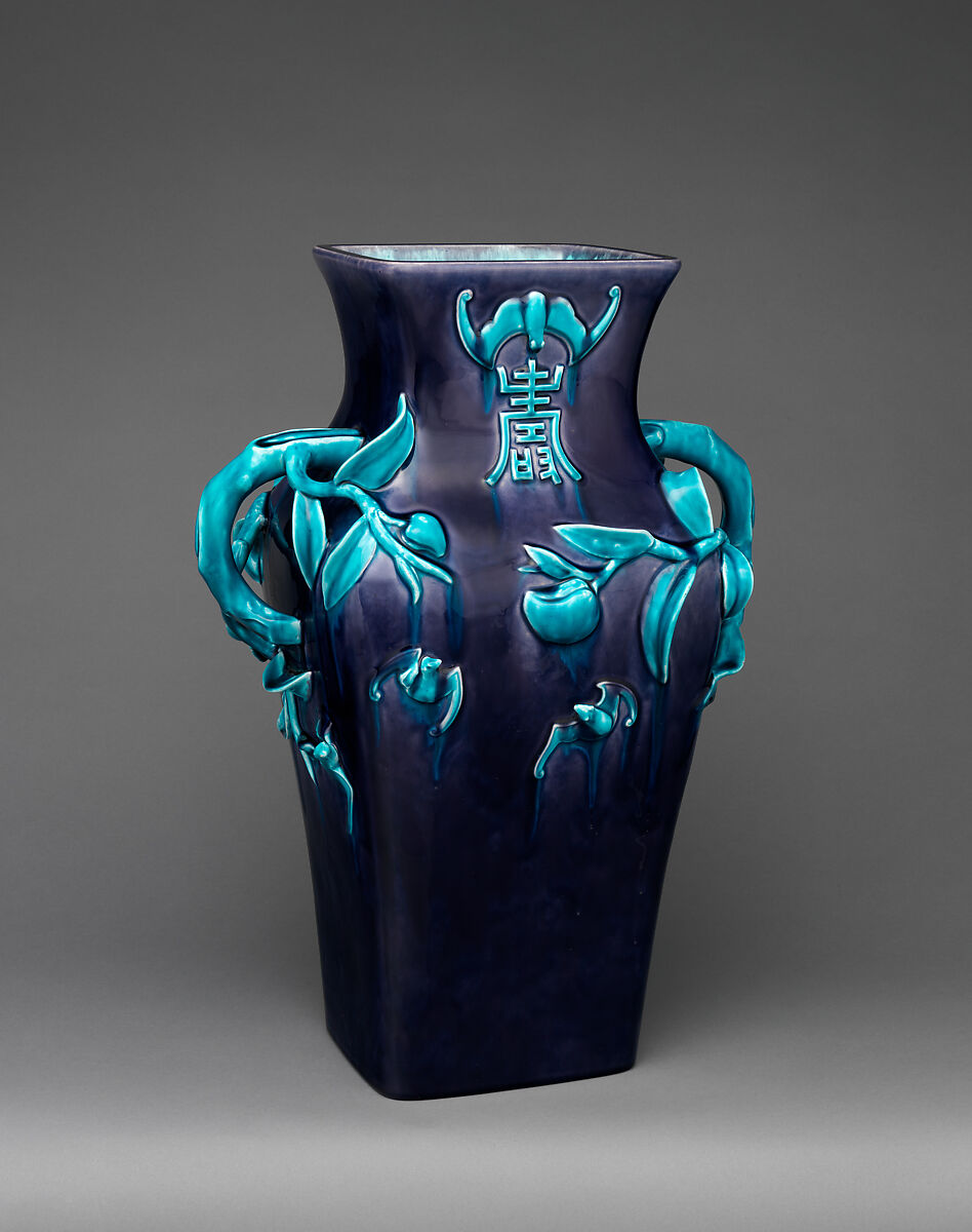 Vase, Joseph-Théodore Deck (French, Guebwiller, Alsace 1823–1891 Paris), Earthenware, French