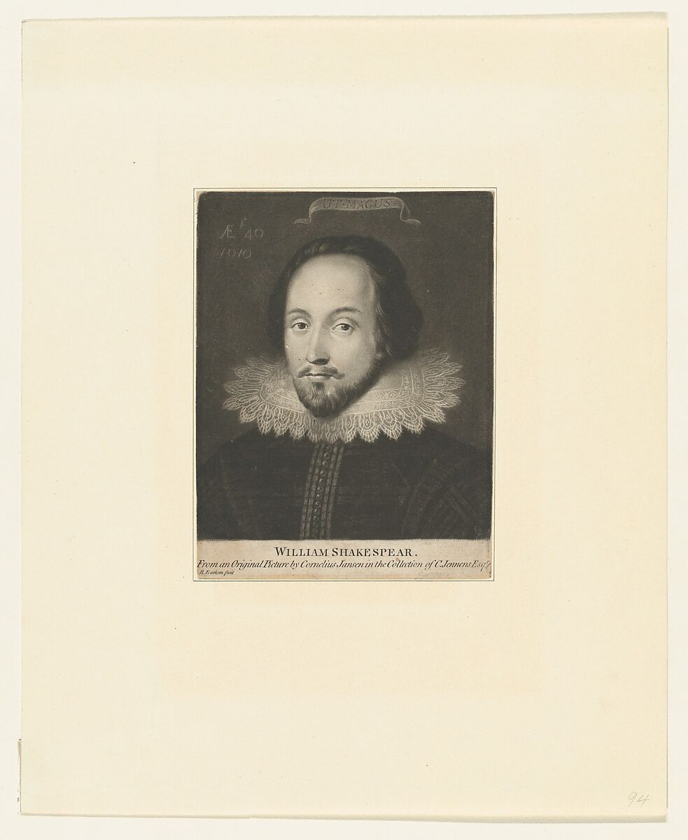 William Shakespeare (formerly known as), Richard Earlom (British, London 1743–1822 London), Mezzotint 