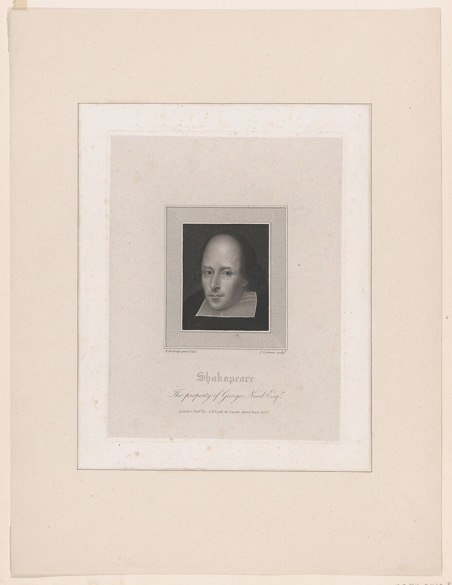 William Shakespeare, John Cochran (British, active 1821–65), Stipple engraving 