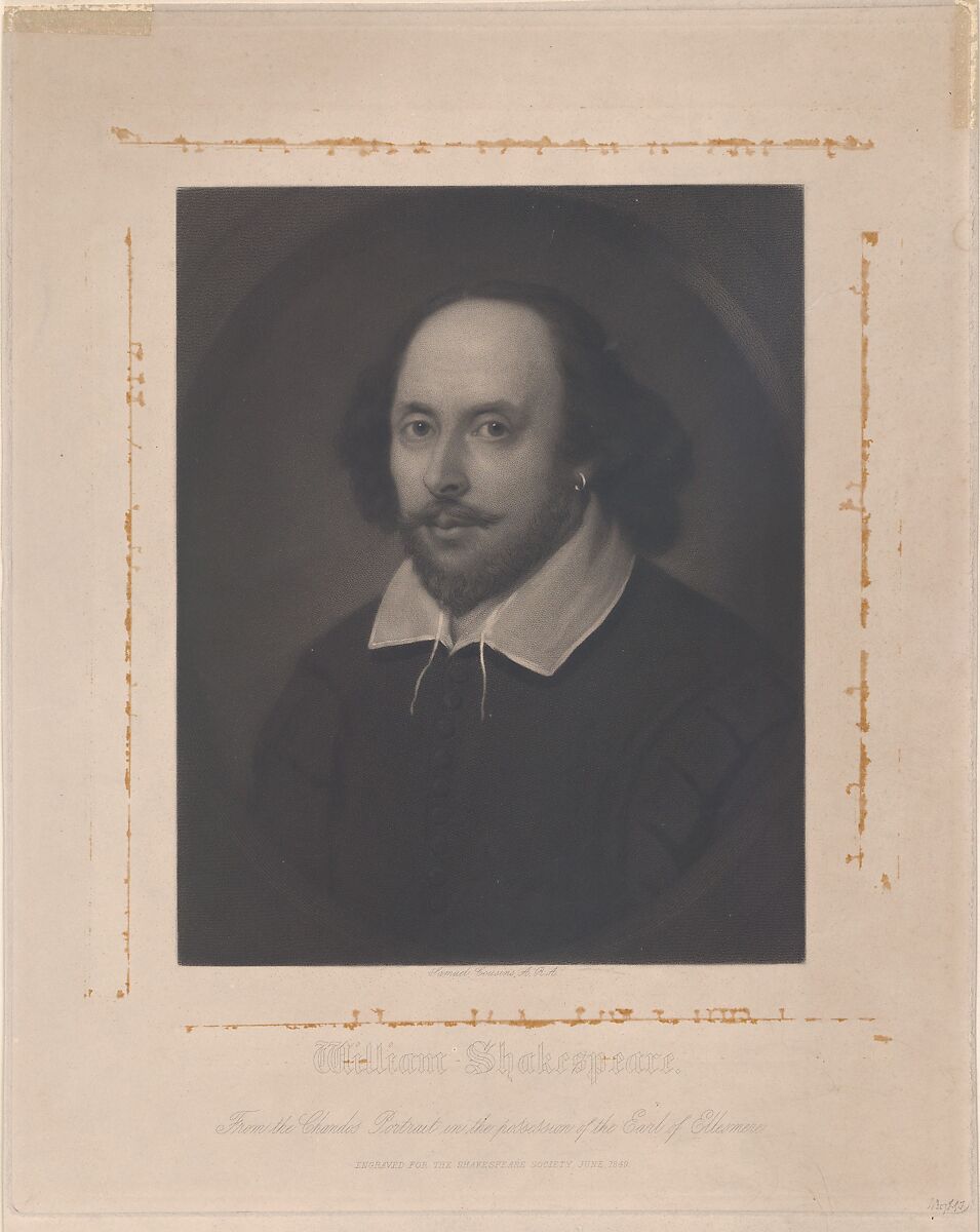 William Shakespeare, Samuel Cousins (British, Exeter 1801–1887 London), Mezzotint and engraving; third state 