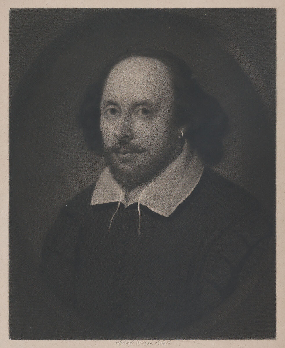 William Shakespeare, Samuel Cousins (British, Exeter 1801–1887 London), Mezzotint and engraving; third state