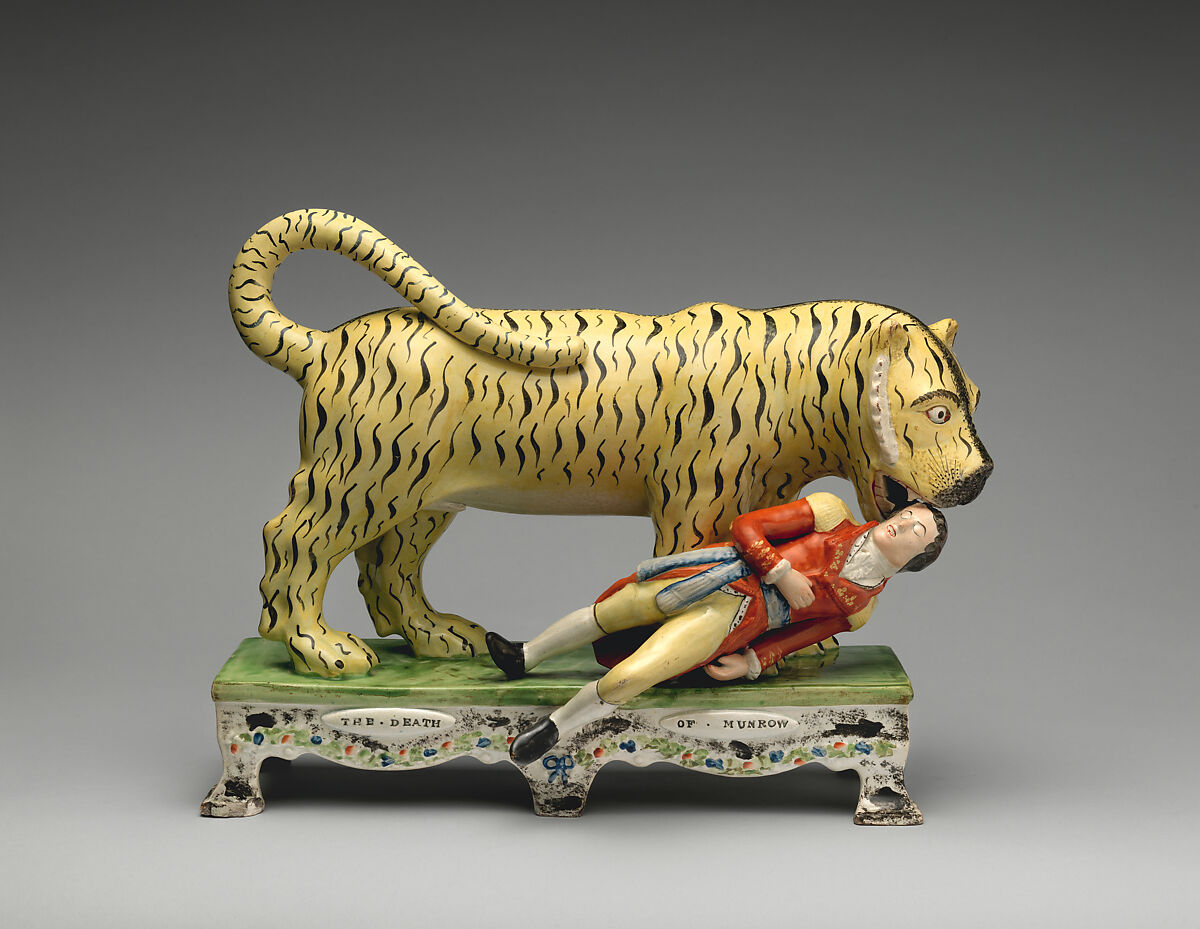 The Death of Munrow, Lead-glazed earthenware with enamel decoration, British, Staffordshire 
