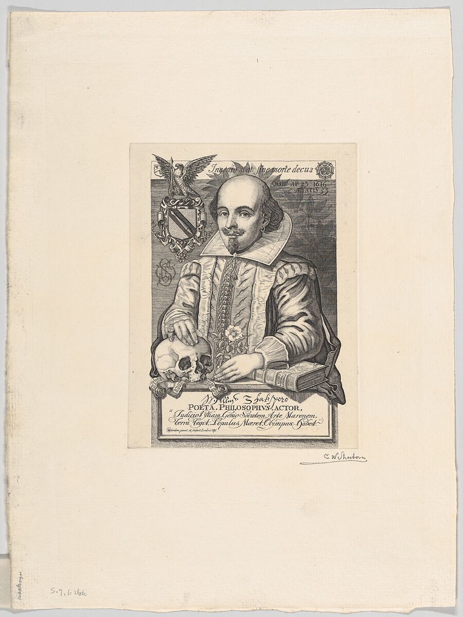 William Shakespeare, Charles William Sherborn (British, London 1831–1912 London), Engraving; sixth state of nine 