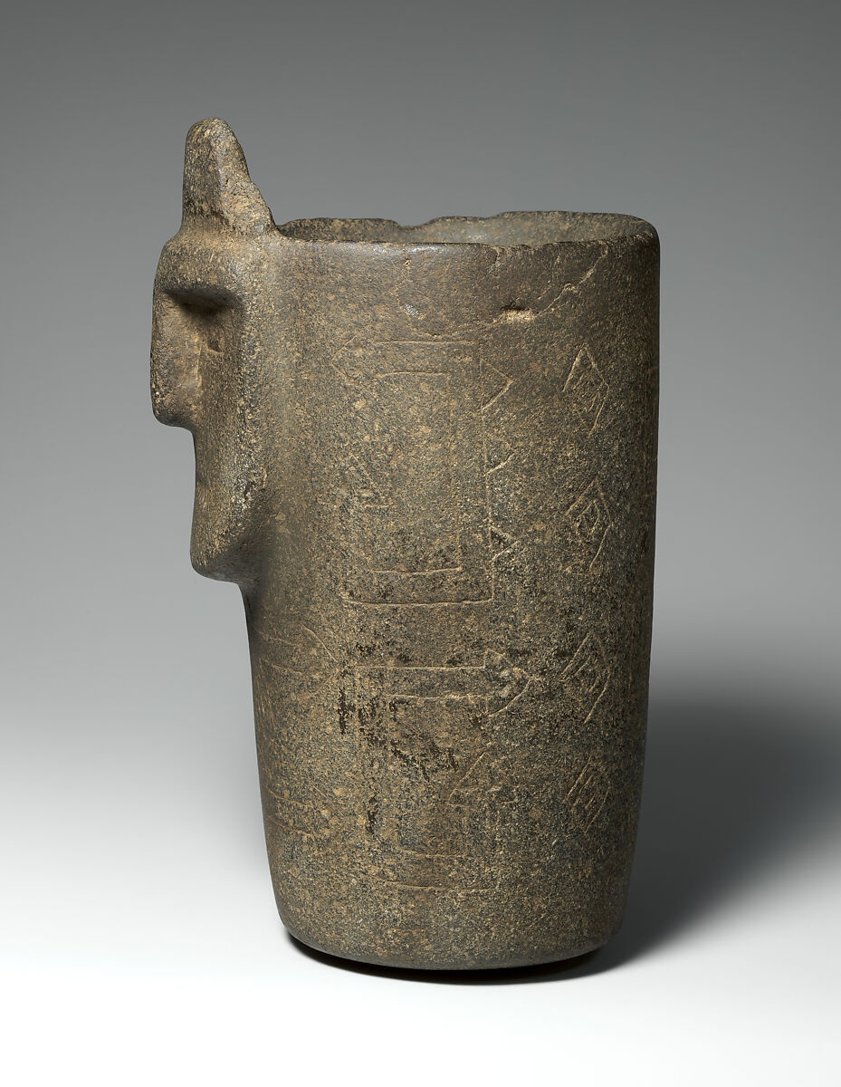 Beaker with face, Condorhuasi-Alamito artist(s), Stone, Condorhuasi-Alamito