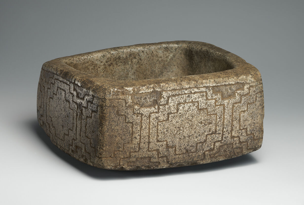 Mortar with incised geometric design, Stone, Condorhuasi-Alamito