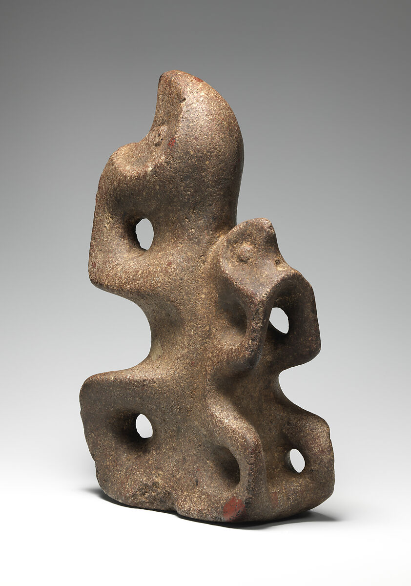 Sculpture in the shape of two figures (suplicante), Alamito artist(s), Stone, Alamito 