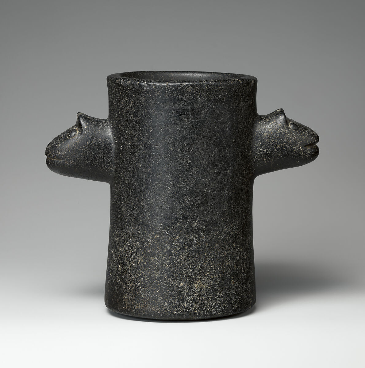 Beaker with animal heads, Condorhuasi-Alamito artist(s), Stone, Condorhuasi-Alamito