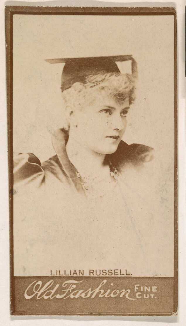 Lillian Russell, from the Actresses series (N664) promoting Old Fashion Fine Cut Tobacco, Albumen photograph 