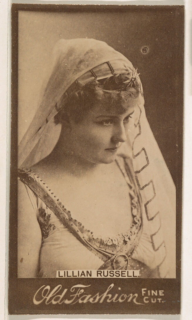 Lillian Russell, from the Actresses series (N664) promoting Old Fashion Fine Cut Tobacco, Albumen photograph 