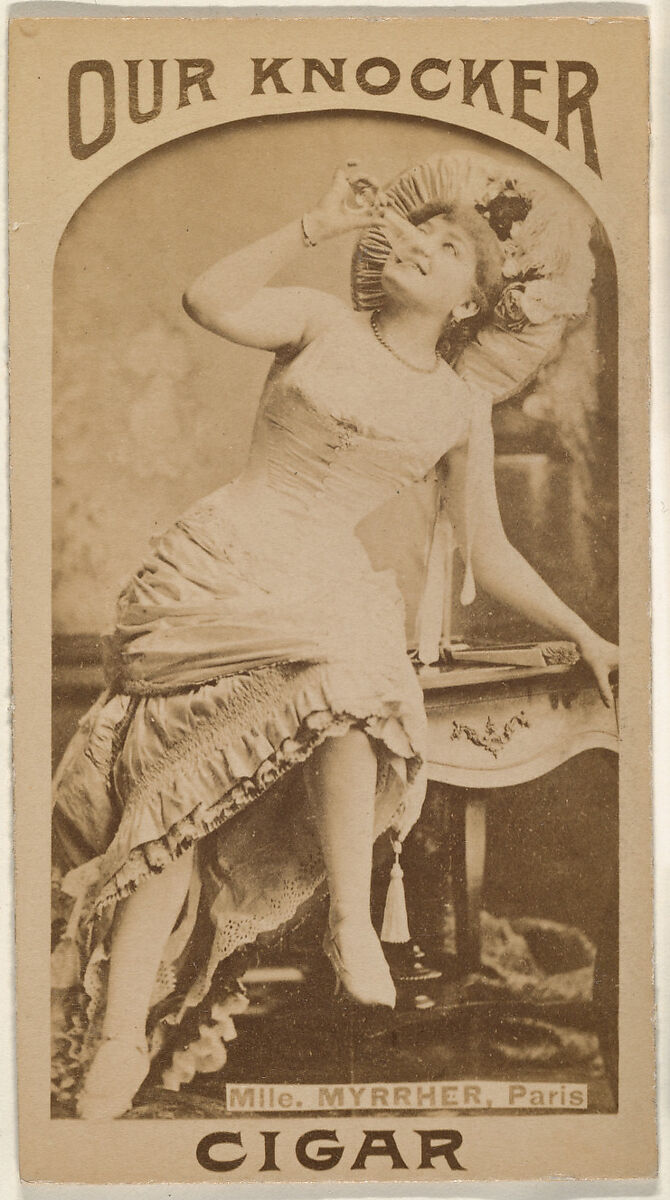 Mlle. Myrrher, Paris, from the Actresses series (N665) promoting Our Knocker Cigars, Albumen photograph 