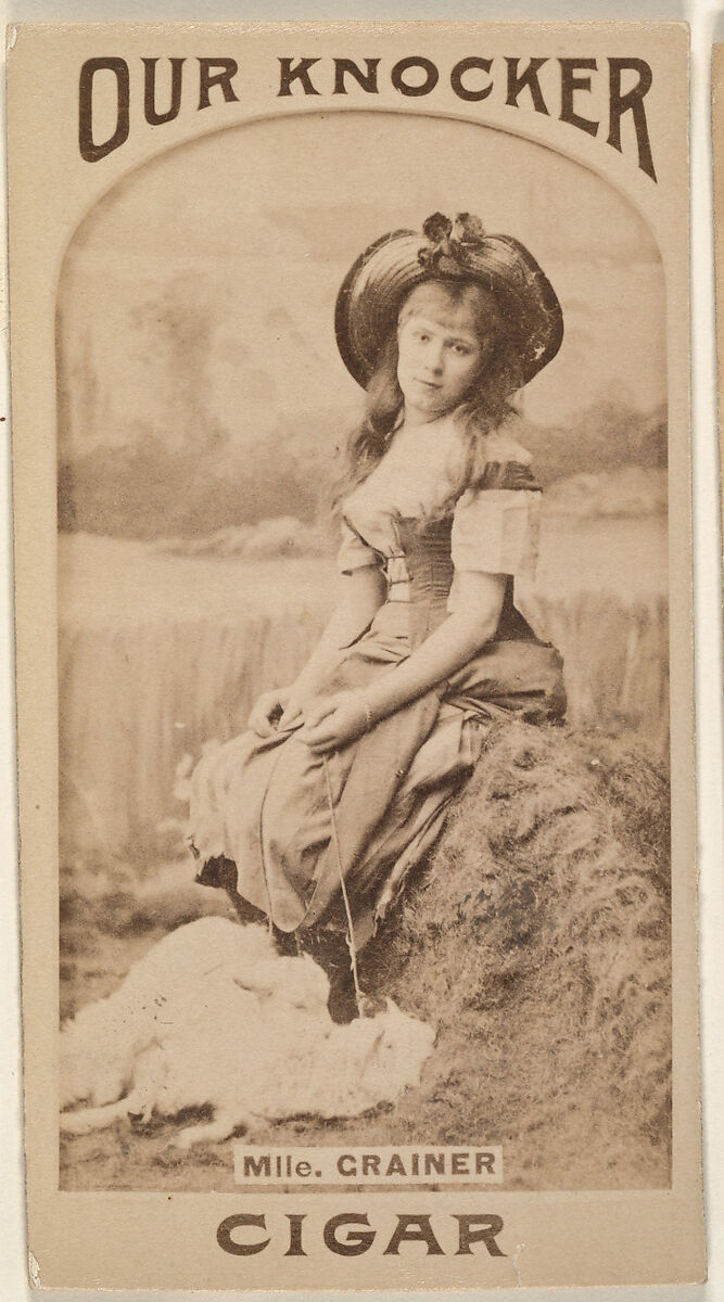 Mlle. Grainer, from the Actresses series (N665) promoting Our Knocker Cigars, Albumen photograph 