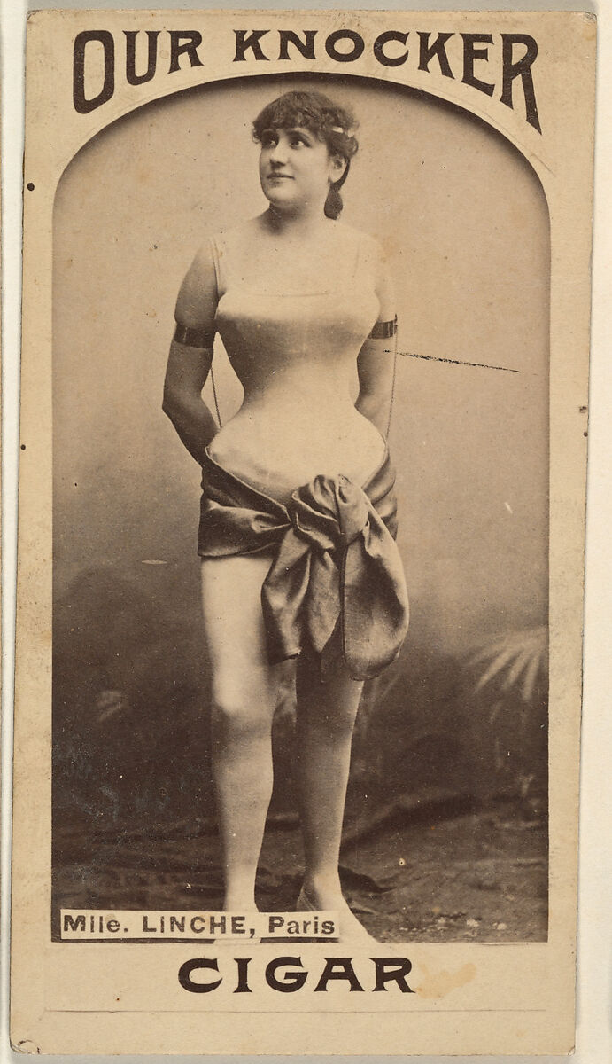 Mlle. Linche, Paris, from the Actresses series (N665) promoting Our Knocker Cigars, Albumen photograph 