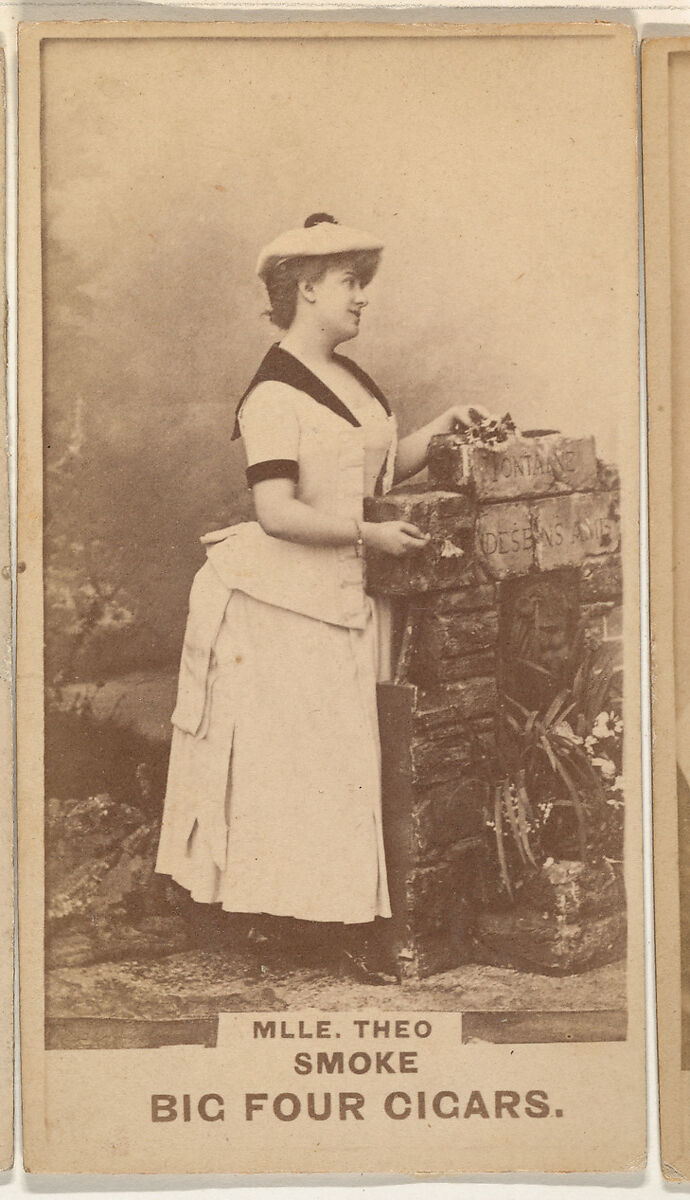 Mlle. Theo, from the Actresses series (N669) promoting Big Four Cigars, Albumen photograph 