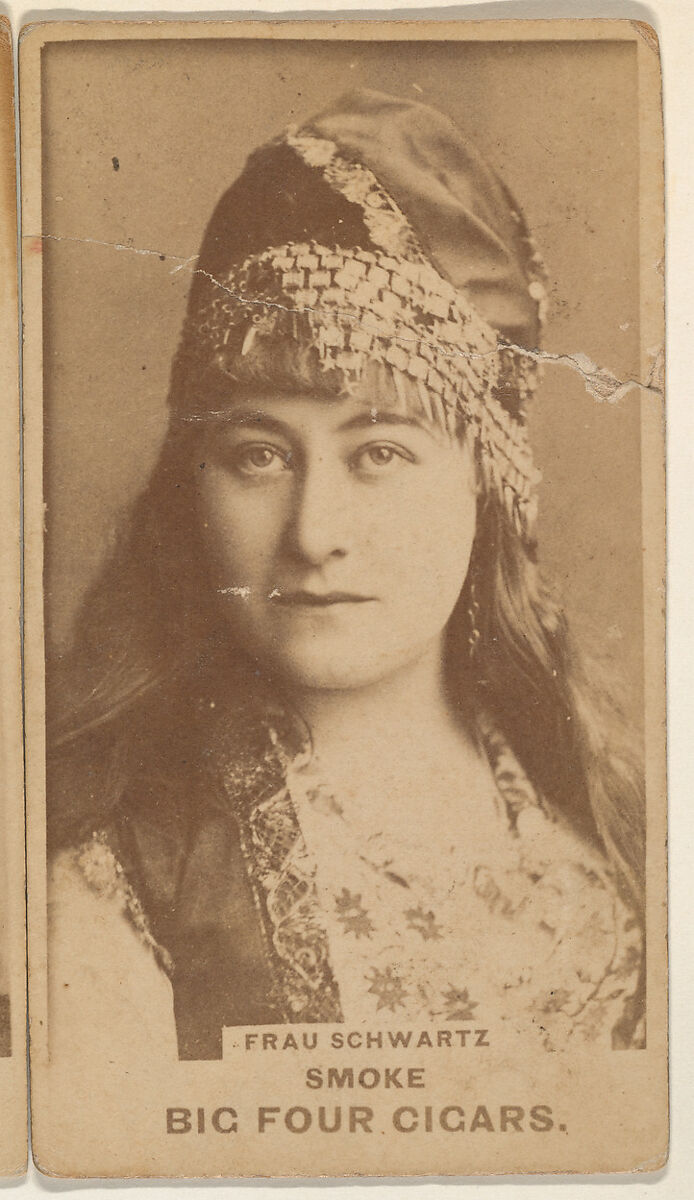 Frau Schwartz, from the Actresses series (N669) promoting Big Four Cigars, Albumen photograph 