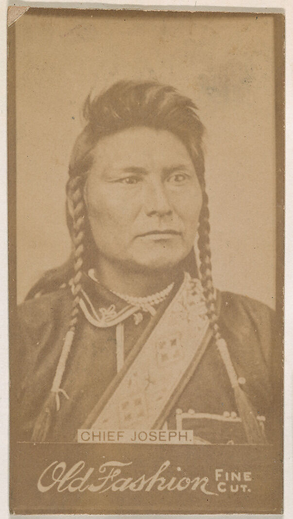 Chief Joseph, from the Indian Chiefs series (N681) promoting Old Fashion Fine Cut Tobacco, Albumen photograph 