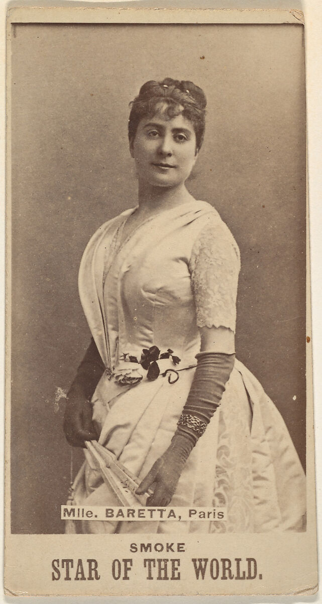 Mlle. Baretta, Paris, from the Star of the World series (N672), issued by A. Hershey & Bros. to promote Star of the World Tobacco, Issued by A. Hershey &amp; Bros., Albumen photograph 