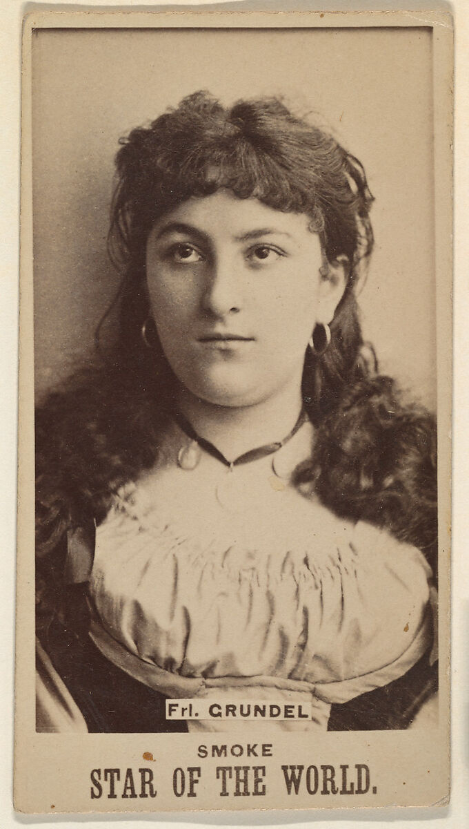 Fraulein Grundel, from the Star of the World series (N672), issued by A. Hershey & Bros. to promote Star of the World Tobacco, Issued by A. Hershey &amp; Bros., Albumen photograph 