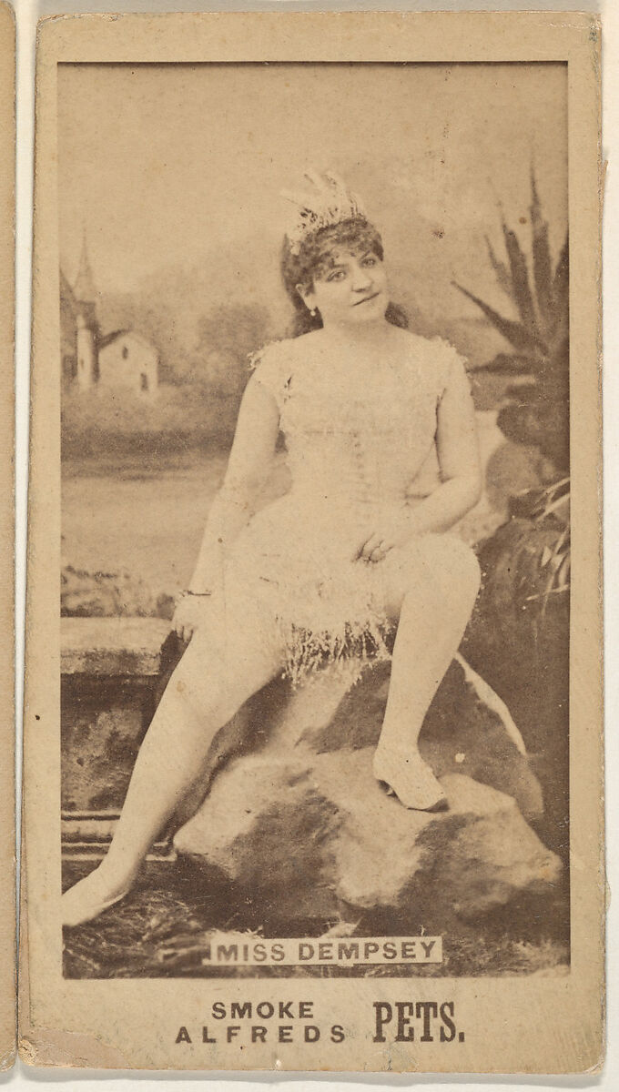 Miss Dempsey, from the Actresses series (N671), promoting Alfreds Pets Tobacco, Albumen photograph 