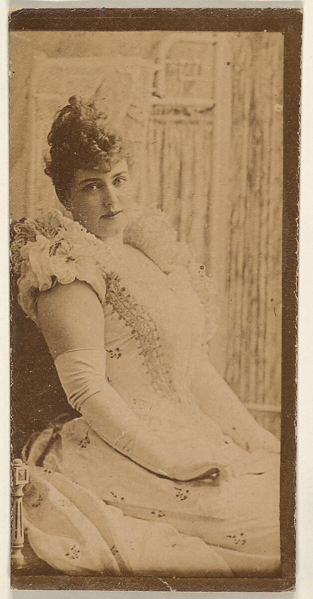 Seated actress wearing long white gloves, from the Actresses series (N668), Albumen photograph 