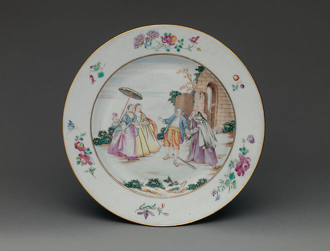 Plate with scene from 