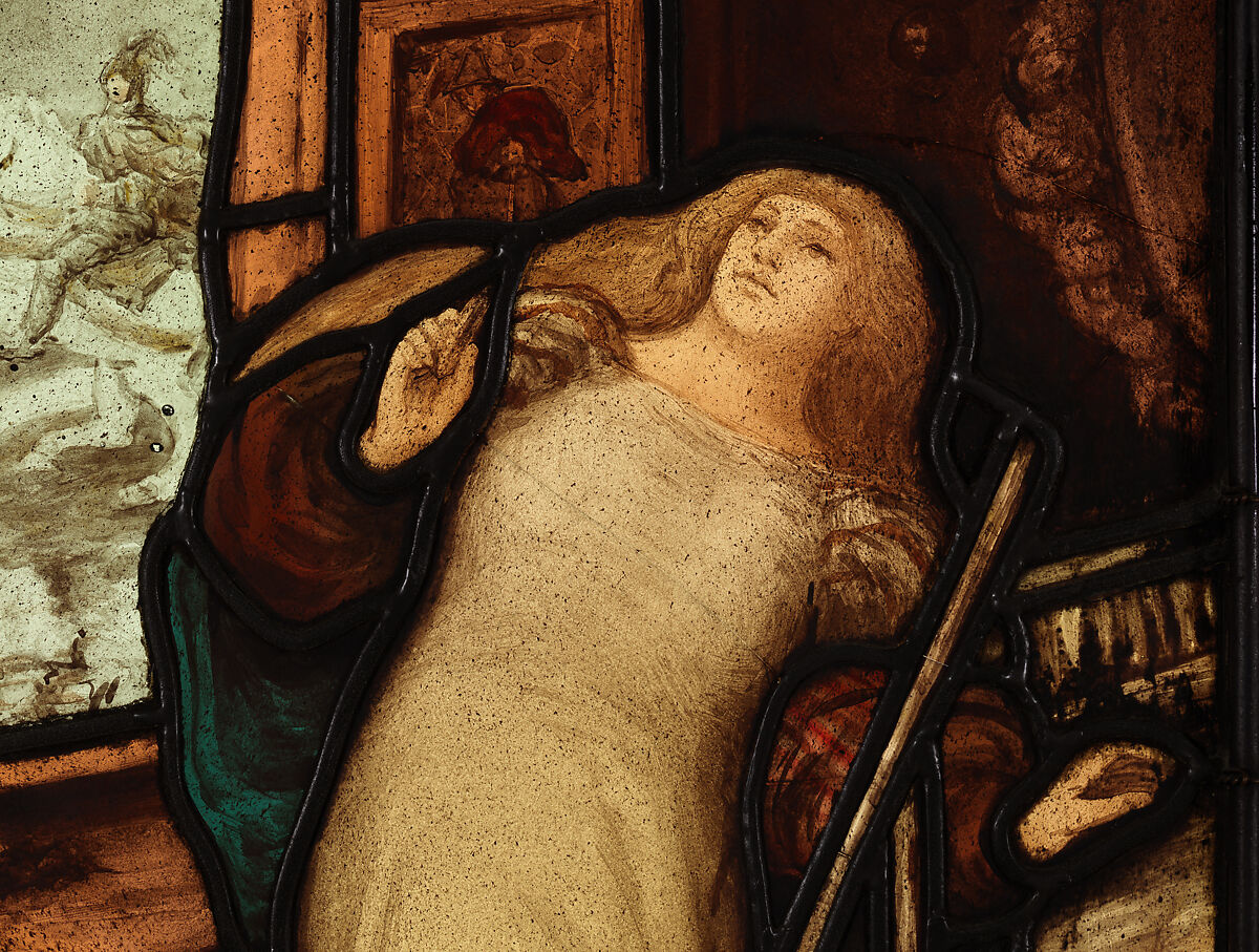 The Lady of Shalott stained glass window, Matthys Maris (Dutch, The Hague 1839–1917 London), Stained glass, American or English