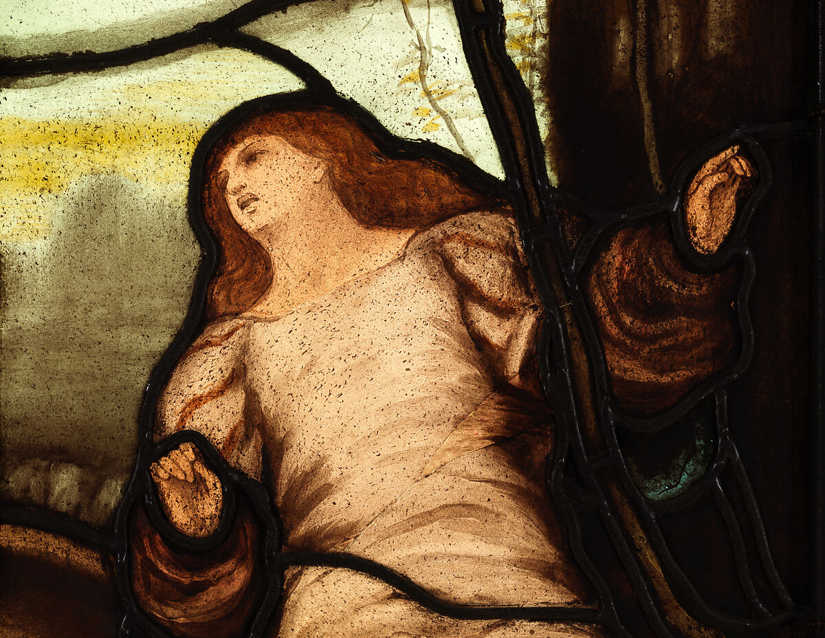 The Lady of Shalott stained glass window, Matthys Maris (Dutch, The Hague 1839–1917 London), Stained glass, American or English