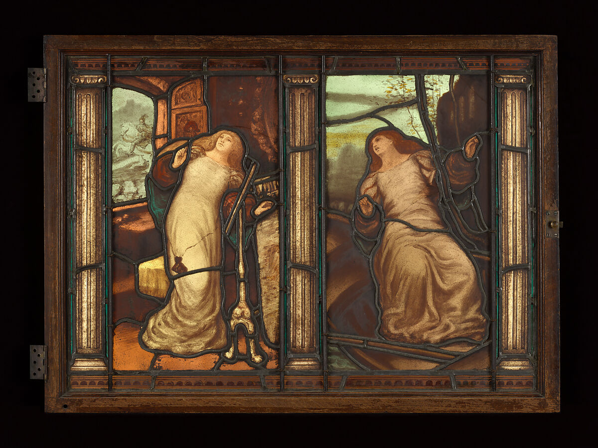 The Lady of Shalott stained glass window, Matthys Maris (Dutch, The Hague 1839–1917 London), Stained glass, American or English