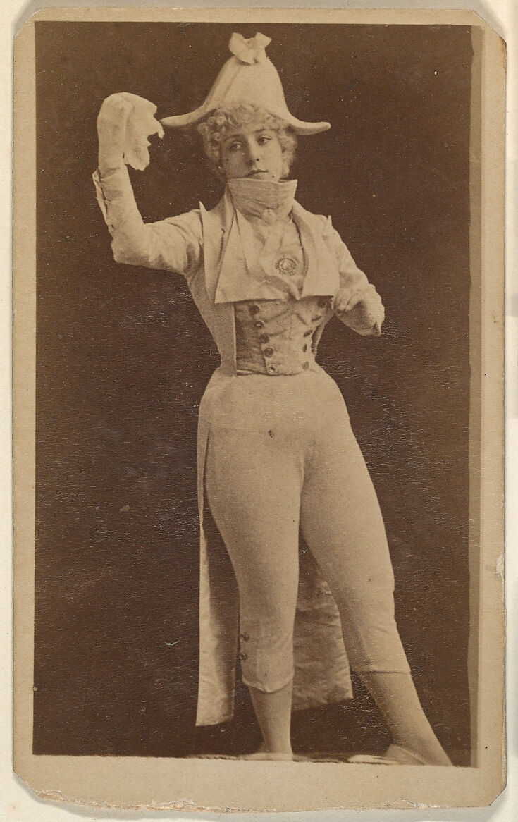 Actress in military costume, from the Actresses series (N668), Albumen photograph 