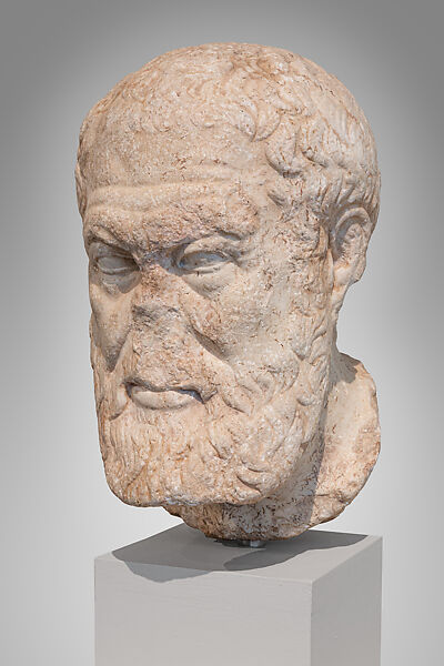 Marble portrait head of Hypereides, Marble, Roman 